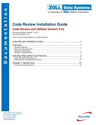 Installing RescueNet Code Review - ZOLL Data Systems