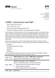 „D-MTEC – jump start your career flight“ - OBIS - ETH Zürich