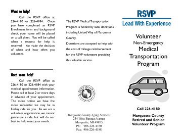 Volunteer Non-Emergency Medical Transportation - Marquette County