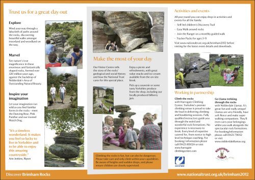 Brimham Rocks NT2012 - Days Out Leaflets