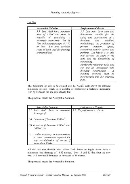 Council Minutes 21 January 2008 - Waratah-Wynyard Council