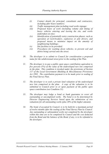 Council Minutes 21 January 2008 - Waratah-Wynyard Council