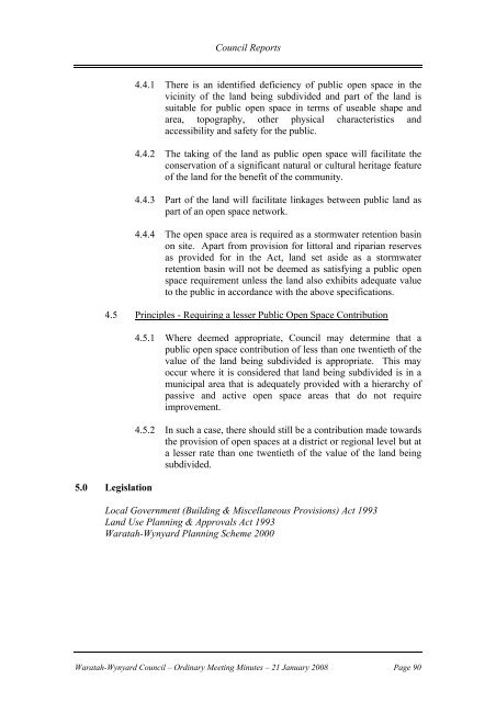 Council Minutes 21 January 2008 - Waratah-Wynyard Council