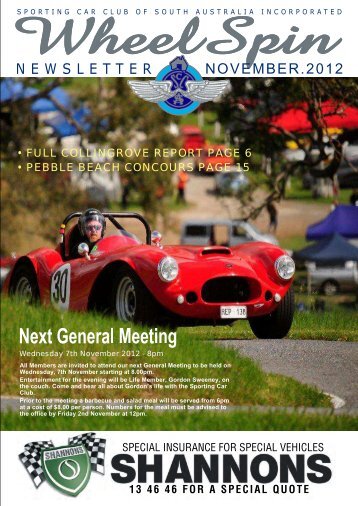 Wheelspin November 2012 - Sporting Car Club of SA