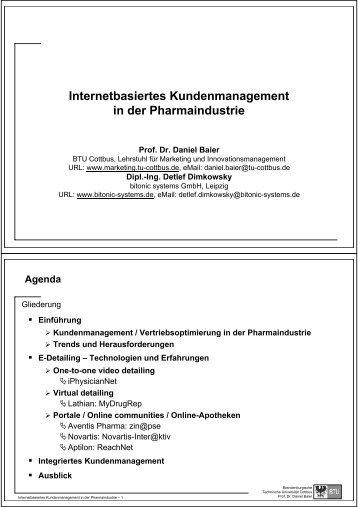 Internetbasiertes Kundenmanagement in der Pharmaindustrie