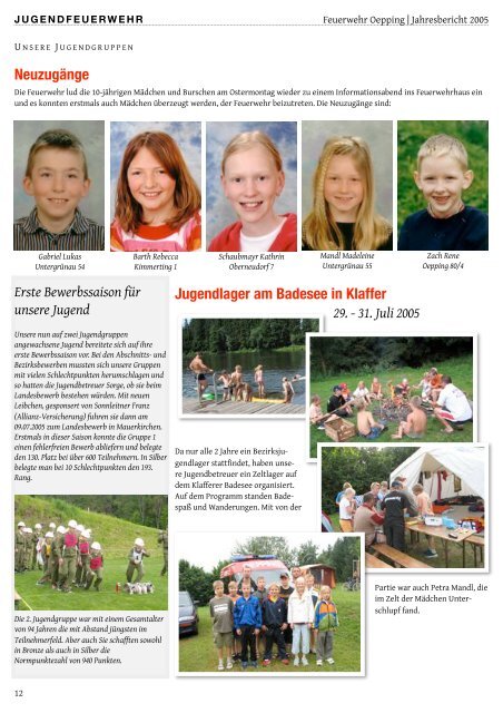 Jahresbericht 2005 - Freiwillige Feuerwehr Oepping