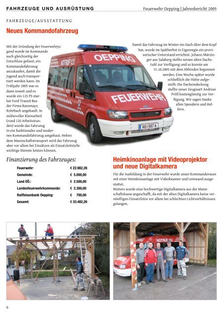 Jahresbericht 2005 - Freiwillige Feuerwehr Oepping