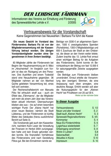 Der Lehdsche Fährmann 2/2005 - Lehde
