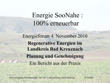 Regenerative Energien im Landkreis Bad Kreuznach Planung und ...