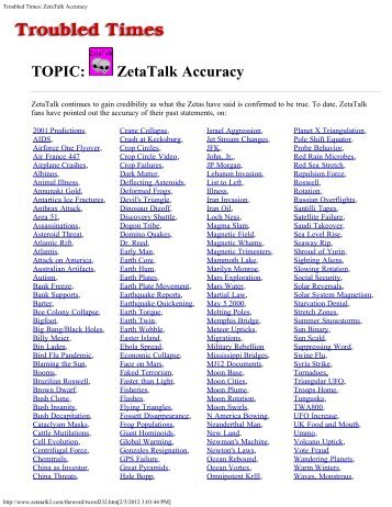 Troubled Times: ZetaTalk Accuracy - Pole Shift Survival Information