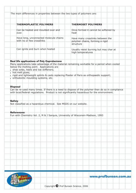 Thermoplastic Polymer - Prof Bunsen