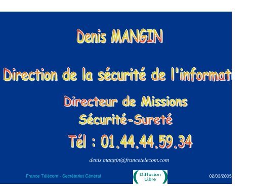 Aspects organisationnels et physiques de la sÃ©curitÃ© - DÃ©partement ...