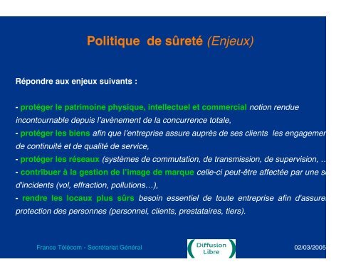 Aspects organisationnels et physiques de la sÃ©curitÃ© - DÃ©partement ...