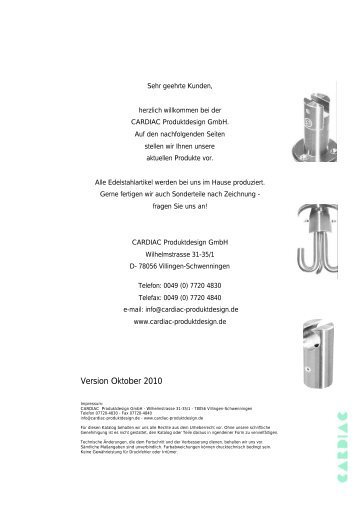 Version Oktober 2010 - Cardiac Produktdesign Gmbh