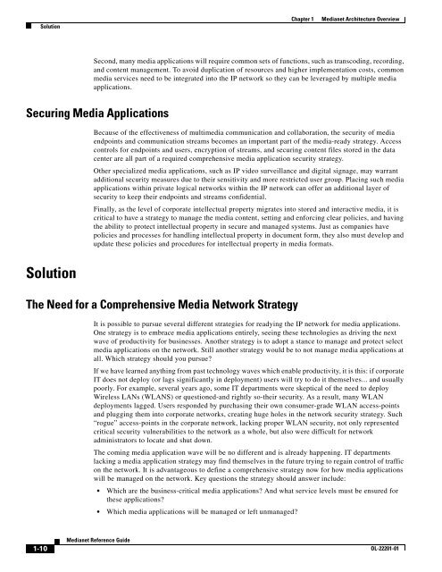 Medianet Reference Guide - Cisco