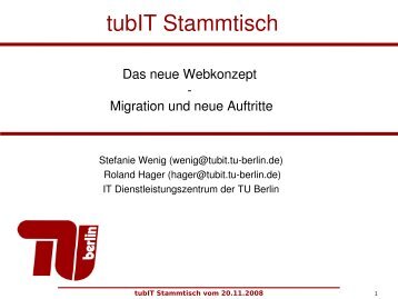 Folien (PDF, 278,1 KB) - tubIT - TU Berlin