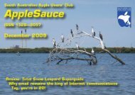 AppleSauce, December 2009 - South Australian Apple Users' Club