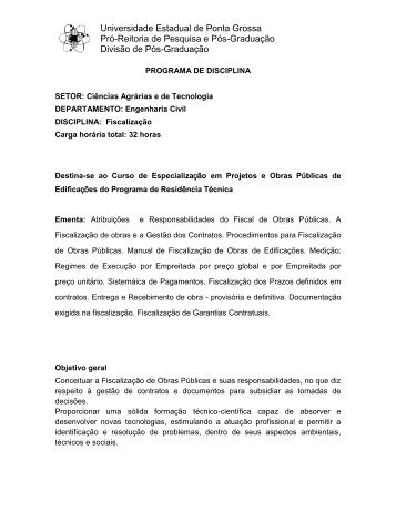 Fiscalização - Universidade Estadual de Ponta Grossa
