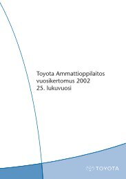 Toyota Ammattioppilaitos vuosikertomus 2002 25. lukuvuosi
