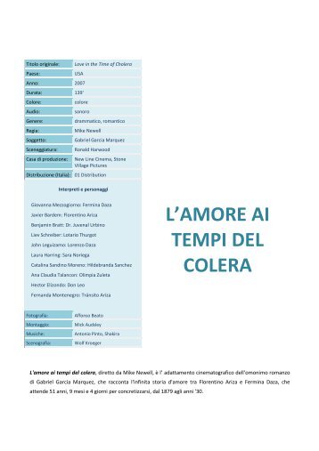 L'AMORE AI TEMPI DEL COLERA - Cineplex