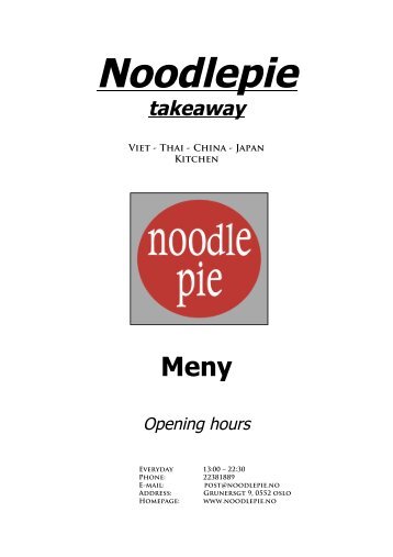 Noodlepie Menu