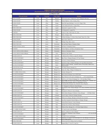 Financial Service Institution / Rural Bank - BDO