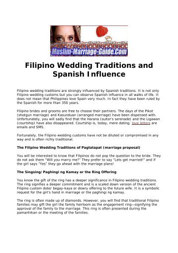 Filipino Wedding Traditions and Spanish Influence - Philippine Culture