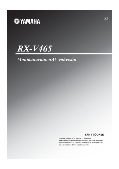 RX-V465 MonikanavainenAV-vahvistin - Yamaha