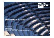 Materiality in the CDM - Project Developer Forum