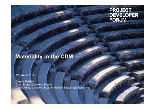 Materiality in the CDM - Project Developer Forum