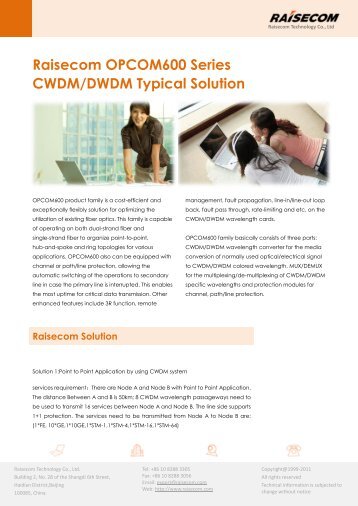 Raisecom OPCOM600 Series CWDM/DWDM Typical ... - DAVANTEL