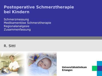 Postoperative Schmerztherapie bei Kindern - Schmerzzentrum