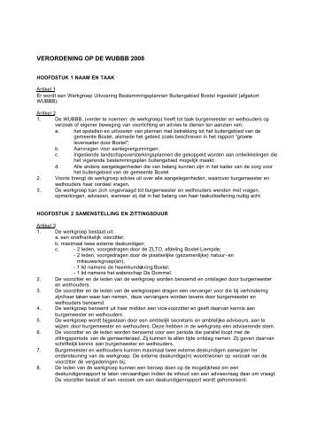 WUBBB Verordening - Gemeente Boxtel