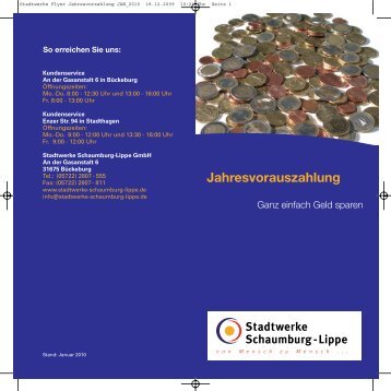 Jahresvorauszahlung - Stadtwerke Schaumburg-Lippe