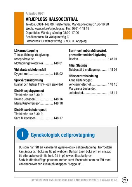 Telefonkatalog 2013 - Norrbottens lÃ¤ns landsting