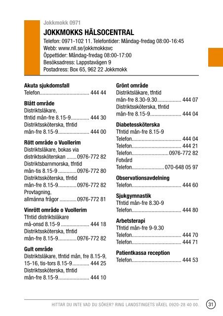 Telefonkatalog 2013 - Norrbottens lÃ¤ns landsting