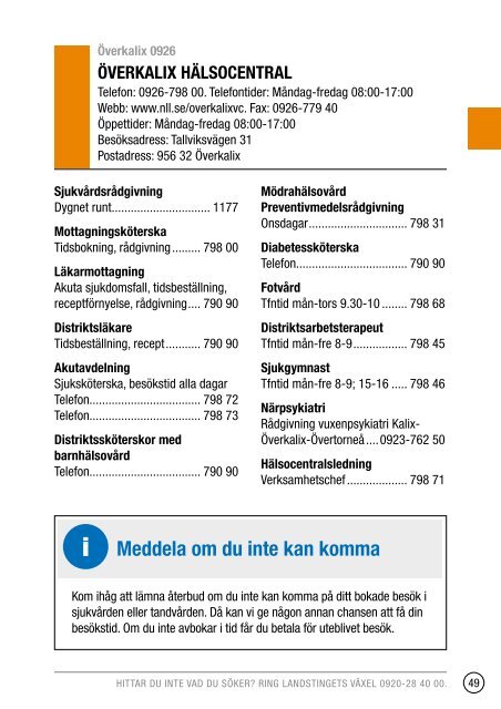 Telefonkatalog 2013 - Norrbottens lÃ¤ns landsting