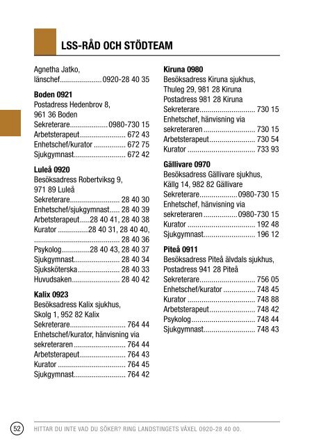 Telefonkatalog 2013 - Norrbottens lÃ¤ns landsting