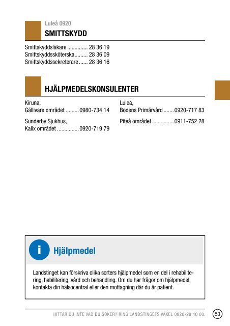 Telefonkatalog 2013 - Norrbottens lÃ¤ns landsting