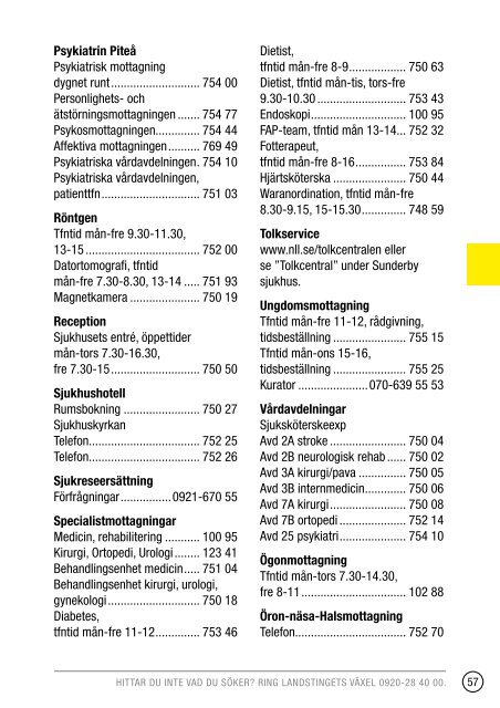 Telefonkatalog 2013 - Norrbottens lÃ¤ns landsting