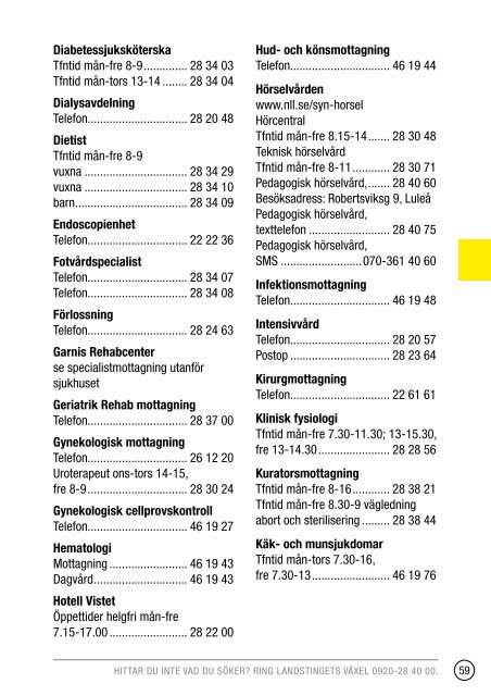 Telefonkatalog 2013 - Norrbottens lÃ¤ns landsting