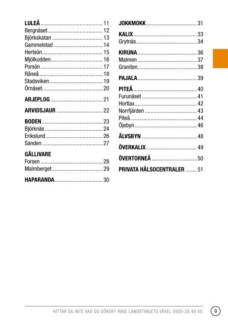 Telefonkatalog 2013 - Norrbottens lÃ¤ns landsting