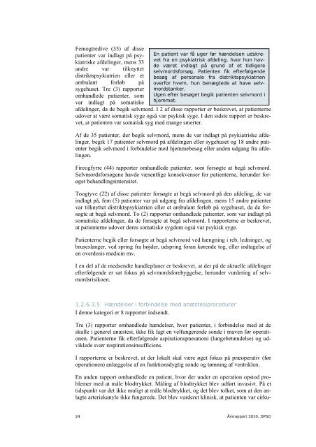 ÃƒÂ…rsrapport 2010 - DPSD - Dansk Patientsikkerhedsdatabase