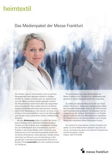 Das Medienpaket der Messe Frankfurt - Heimtextil - Messe Frankfurt