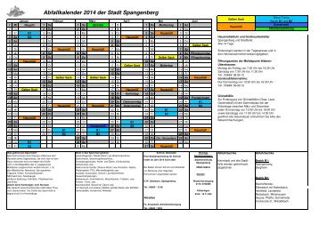 Abfallkalender 2014 - Stadt Spangenberg