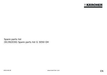 Spare parts list G 3050 OH (91392030)