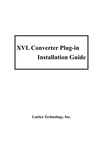 XVL Converter Plug-in Installation Guide