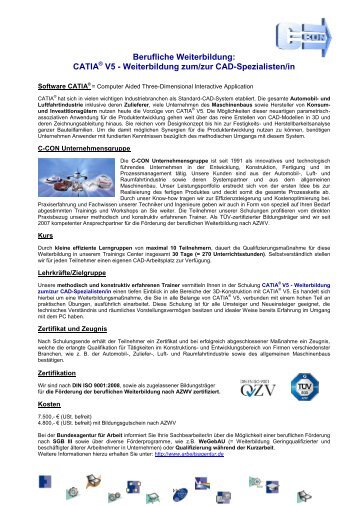 CATIA V5 â Weiterbildung zum CAD-Spezialisten - C-Con GmbH