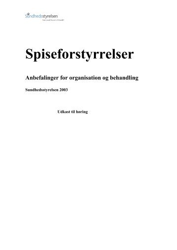 Spiseforstyrrelser - Sundhedsstyrelsen