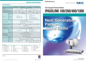 iPASOLINK 100/200/400/1000 Next Generation Packet Nodal Radio